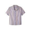 Men's Big & Tall Gauze Camp Shirt by KingSize in Dark Salmon Stripe (Size 4XL)