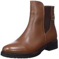 Tommy Hilfiger Damen Coin Leather Flat Boot FW0FW06749 Niedrige Stiefel, Braun (Winter Cognac), 41 EU