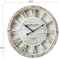 Mobili Rebecca - Rebecca Mobili Horloge Salon Horloge Murale Shabby Vintage Bois Blanc 50x50x4,5