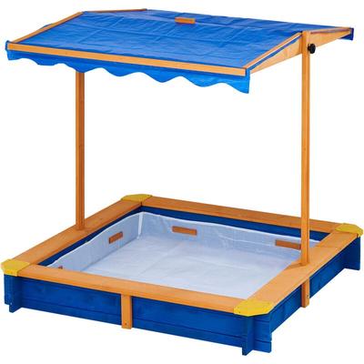 Teamson Home - Teamson Kids Großer Garten Sandkasten aus Holz mit Deckel, Drehbarem Baldachin und Image