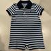 Ralph Lauren One Pieces | New Ralph Lauren Striped Baby Polo Onesie Sz 9 Months | Color: Blue | Size: 9-12mb