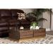 Baxton Studio Cormac Mid-Century Modern Transitional Walnut Brown Finished Wood and Gold Metal 2-Drawer Coffee Table - Wholesale Interiors LV28CFT28140-Walnut-CT