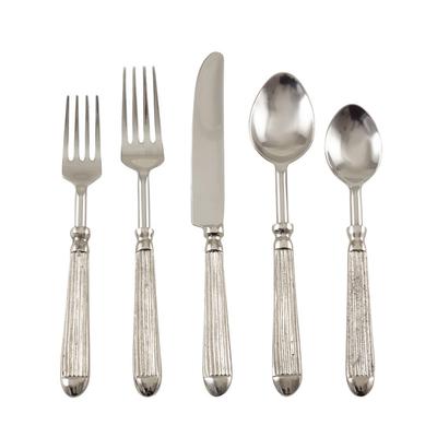 Ribbed Design Stainless Steel Flatware (Set of 5) - Saro Lifestyle SP155.S