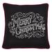 Merry Christmas Chalkboard Poly Filled Pillow - Saro Lifestyle 4154.BK16SP