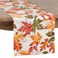 Embroidered Autumn Leaves Table Runner - Saro Lifestyle 1227.M1690B