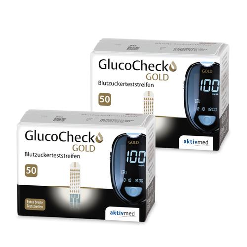 GlucoCheck Gold Teststreifen (100 Stück) zur Blutzuckerkontrolle bei Diabetes 100 St