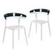 Omax Decor Mia Stacking Patio Dining Side Chair Plastic/Resin in Gray/White | 30.315 H x 21.6535 W x 20.0787 D in | Wayfair PF8001