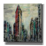 17 Stories 'Manhattan Flatiron Building' By Silvia Vassileva, Canvas Wall Art, 26"X26" Canvas, Wood in Gray | 26 H x 26 W x 1.5 D in | Wayfair