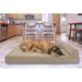 Zoey Tails Faux Fleece & Corduroy Dog Sofa Polyester/Memory Foam in Brown | 9.5 H x 53 W x 42 D in | Wayfair 43605063