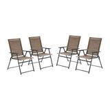 Vicllax Folding Patio Dining Chair Set Of 4 Sling in Black | 37.4 H x 20.1 W x 25.8 D in | Wayfair FDC04BR