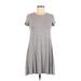 Rolla Coster Casual Dress - A-Line: Gray Solid Dresses - Women's Size Small