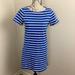 J. Crew Dresses | J.Crew Women’s White Blue Stripes Shirt Dress Short Sleeves Mini Dress | Color: Blue/White | Size: Xs