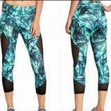 Athleta Pants & Jumpsuits | Athleta Nepali Tropical Mesh Cropped Workout Activewear Hiking Leggings | Color: Silver | Size: S