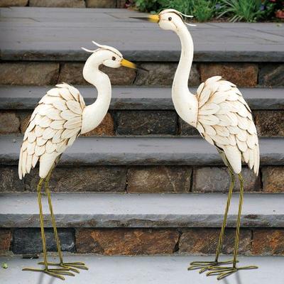 Snowy Egret Sculptures Ivory Set of Two, Set of Two, Ivory