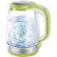Sencor SWK 2197GG Glaswasserkocher 2,0 Liter Fassungsvermögen 2200 Watt Leistung Edelstahl Innenlicht 100% BPA frei Temperaturregelung (50°C bis 100°C)