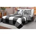 Comforter Set 2PC T Printed Buffalo Plaid White Black (Twin) - Safdie & Co 60791.EC2T.01