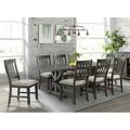 Sunset Trading Trestle 5 Piece Dining Set | 96" Rectangular Extendable Table | 4 Upholstered Side Chairs | Distressed Gray Wood | Seats 8 Wood | Wayfair