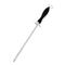 Household Kitchen Cutter Sharpening Plastic Handle Stainless Steel Honing Rod - Black,Silver Tone
