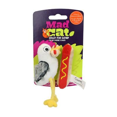 Mad Cat Hot Dog Thief Cat Toy, Pack of 2, .03 LB, White / Black