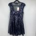 Free People Dresses | Free People Womens Xs Dress Dance Til Dawn Mesh Cap Sequins Bling New | Color: Black/Purple | Size: Xs