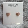 Kate Spade Jewelry | Kate Spade Diamond Rose Gold Heart Shape Earrings | Color: Gold | Size: Os