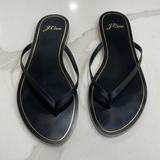 J. Crew Shoes | J.Crew Leather Flip Flop Sandal Black Sz 7 | Color: Black | Size: 7