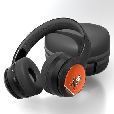 Cleveland Browns Brownie The Elf Historic Stripe Wireless Bluetooth Headphones with Case