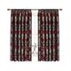 Prime Linens Fully Lined Pencil Pleat Floral Curtains & Matching Cushion Cover, Woven Jacquard Curtain for Bedroom Guestroom Living Room (66 x 54 in, Red)