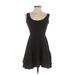 Sparkle & Fade Cocktail Dress - A-Line Scoop Neck Sleeveless: Black Solid Dresses - Women's Size Small