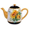 Certified International Sunflower Fields Teapot, Ceramic in Yellow | 6.5 H x 9 W x 5.25 D in | Wayfair 28177