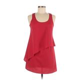Forever 21 Cocktail Dress Scoop Neck Sleeveless: Red Solid Dresses - Women's Size Small