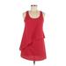 Forever 21 Cocktail Dress Scoop Neck Sleeveless: Red Print Dresses - Women's Size Small