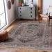 Toritori 5'3" Round Traditional Updated Traditional Farmhouse Dark Brown/Denim/Dusty Pink/Light Sage/Medium Brown/Sage Area Rug - Hauteloom