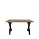 Table à manger en bois et métal 140x95cm bois foncé et noir