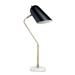 Lalia Home Asymmetrical Marble and Metal Desk Lamp with Black Sloped Shade - 11"L X6"W X 24"H