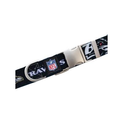 Littlearth NFL Premium Dog & Cat Collar, Baltimore Ravens, Large