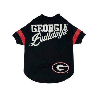 Pets First NCAA Dog & Cat Stripe Slv T-Shirt, Georgia Bulldogs, Small
