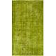 Mid-20th Century Accent Rug Over-Dyed in Green for Modern Interiors, Hand-Knotted in Turkey. 3.7x6.8 Ft, BK286.