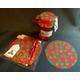 jam covers Xmas Fabric lid top covers X 12 includes bands labels tags & glitter ribbon,