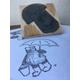 "Raining Umbrella BEAR - 3\" wooden rubber stamper Catherine Redgate - craft wellies large stamp scrapbooking happy positive welly boots teddy"