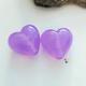 Lampwork Beads Handmade, Crocus Heart Pair, Glass Beads, purple beads