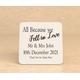 Personalised Square Wedding Favour Token Wedding Gifts Wedding Tags Presented in an Organza Bag