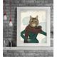 Tabby cat art print Feline Fashionista Hipster Cat poster cat wall art Whimsical cat print tabby cat picture funny cat Home Decor Wall Decor