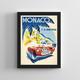 Framed Monaco Grand Prix 1952 Formula 1 / F1 Race Poster A3 Size Mounted In A Black Frame Or White Picture Frame (Polymer)