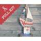 Sew and Set Sail - A quality sewing kit to make a 3D sailing boat, complete with a painted wooden block base and bunting