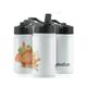 Personalised Dinosaur Water Bottle, 350ml White Stainless Steel Sports Flask with Straw Cap Flip Lid Customised with Initial or Name