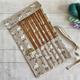 Knitting Needle Case with stitch marker ring and 7 pockets. Knitting needle roll and organiser. Great knitting gift
