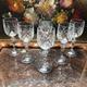 Vintage wine glasses x 6 cut hexagonal knop stem drinks port