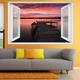 Calm Lake Wooden Pier Boat Wall Sticker Art Poster Mural Transfer Decal Print Room Home Nursery Office Shop Decor ID488