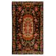Hand-Woven Vintage Eastern European Bessarabian Kilim Rug with Flower Design, 100% Organic Wool and Natural Dyes. 6.7x11 Ft, BKK502.